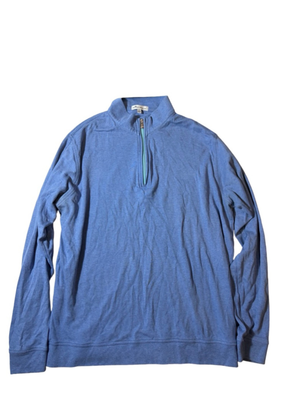 Peter Millar Crown Men’s Blue Quarter Zip Pullover 100% Cotton Size L